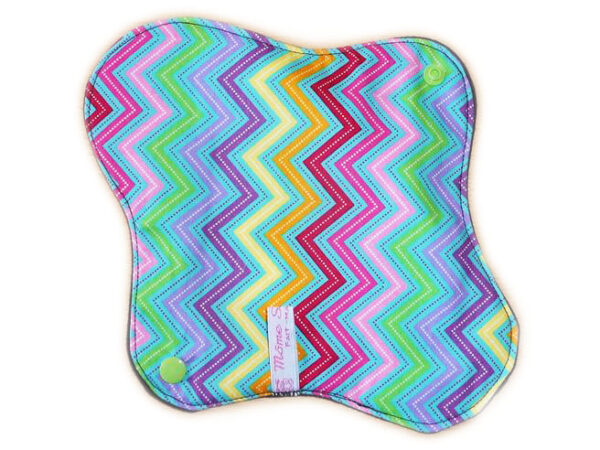 Serviette hygiénique lavable ZIG ZAG (M : Flux moyens à normaux) - Zéro déchet - shl - serviette périodique ado fille femme - Hygiène intime féminine