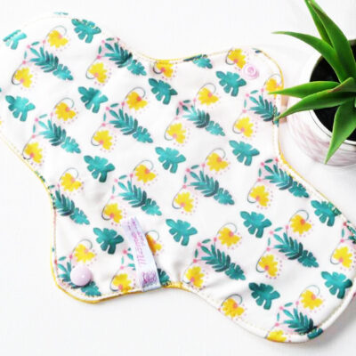 Serviette hygiénique lavable UTERUS FLORAL (L : Flux moyens à forts) - Zéro déchet - Serviette périodique ado fille - femme