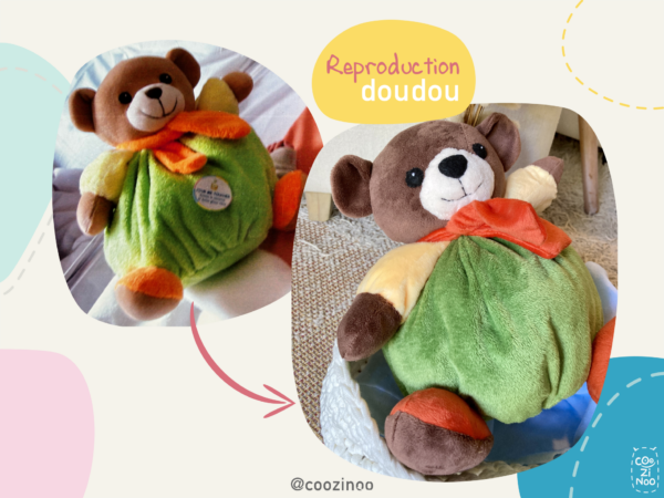 Reproduction doudou ours coloré Max