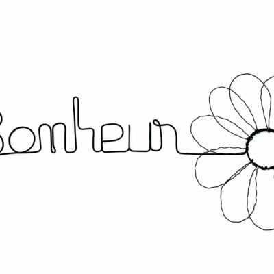 Fleur de Marguerite - "Bonheur" - Décoration murale en fil de fer