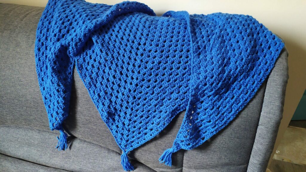 Chèche Ou Châle Fait Main Pour Femme - Bleu - Écharpe Légère Et Stylée