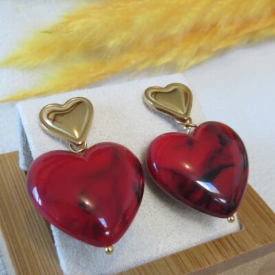 Boucles d'oreilles Venise - acier inoxydable et résine