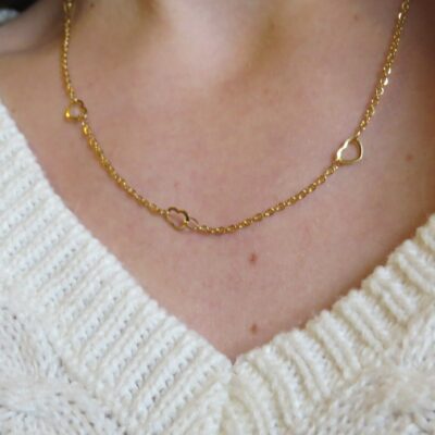 Collier Amour - Collier en acier inoxydable doré