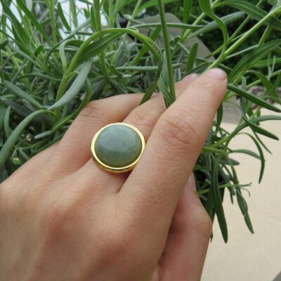Bague Aglaé Aventurine - dorée à l'or fin