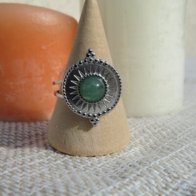 Bague Elpis - acier inoxydable et aventurine