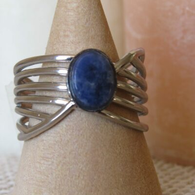 Bague Priam - Sodalite et acier inoxydable