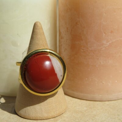 Bague Aglaé - Jaspe rouge