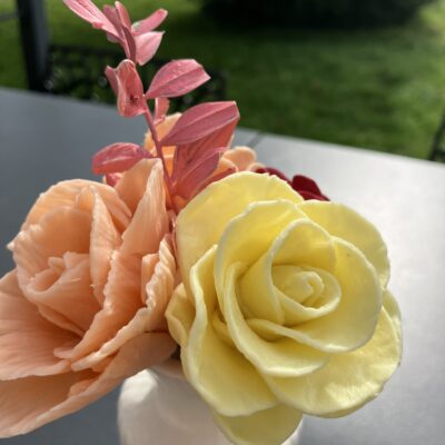 "Anne" bouquet artisanale de fleurs éternelles en porcelaine froide