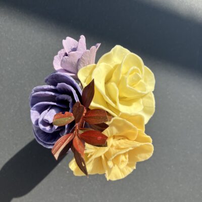 "NATI" bouquet artisanal de 4 fleurs éternelles en porcelaine froide