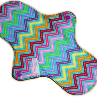 Serviette hygiénique lavable ZIG ZAG (L : Flux moyens à forts) - Zéro déchet - shl - serviette périodique ado fille femme - Hygiène intime féminine