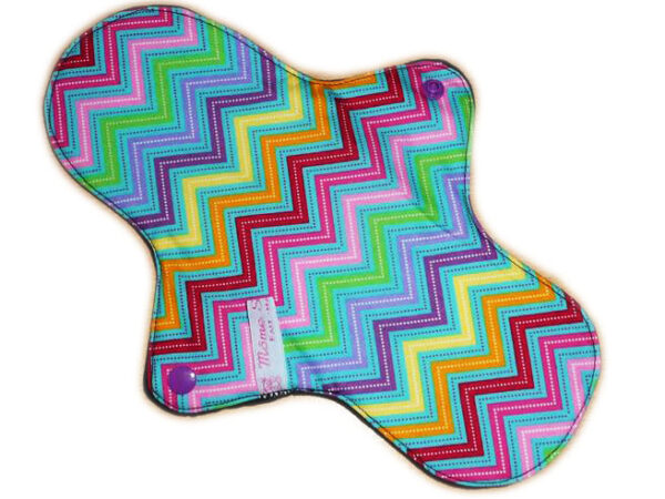 Serviette hygiénique lavable ZIG ZAG (L : Flux moyens à forts) - Zéro déchet - shl - serviette périodique ado fille femme - Hygiène intime féminine