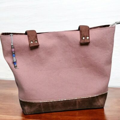 Sac cabas en toile vieux rose