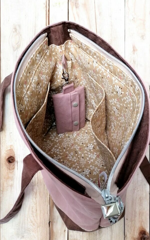 Sac cabas en toile vieux rose