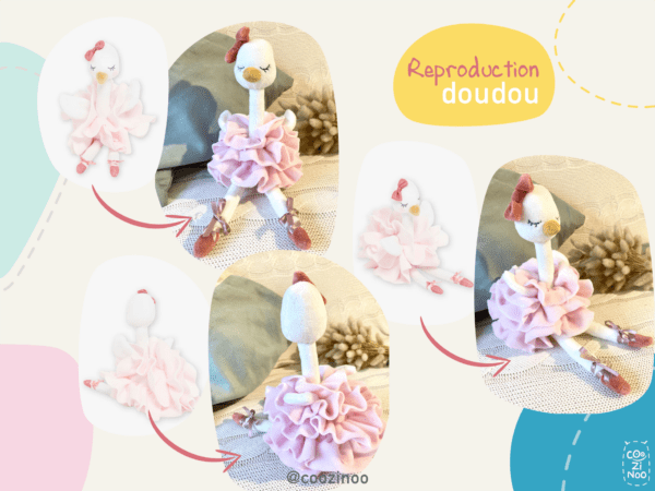 reproduction doudou cygne tutu