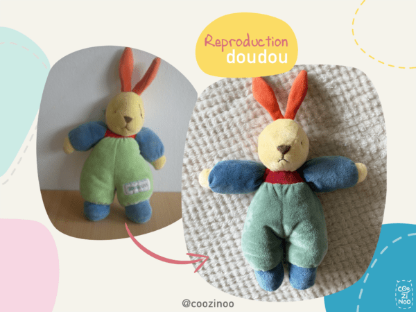 reproduction doudou lapin nounours