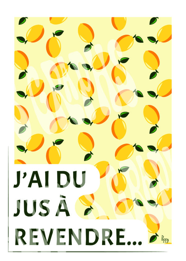 AFFICHE MOTIF citron