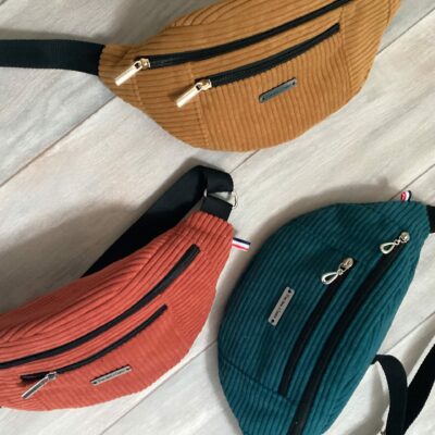 Sac banane en velours cotelé