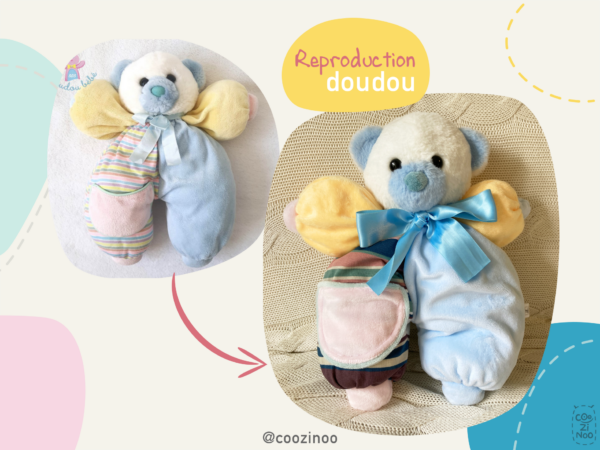 reproduction doudou d'enfance ours rayé