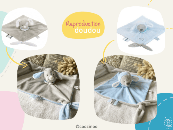 Reproduction doudou plat mouton et chien