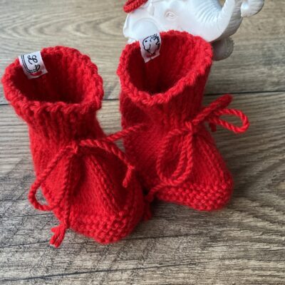 chaussons bébé unisexe rouge