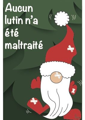 carte postale noel lutin