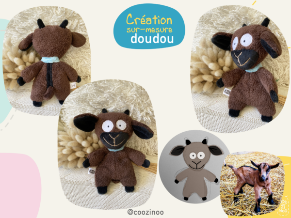 Création doudou chèvre sur-mesure