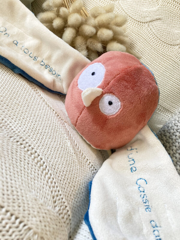 doudou oiseau piouf personnalisé