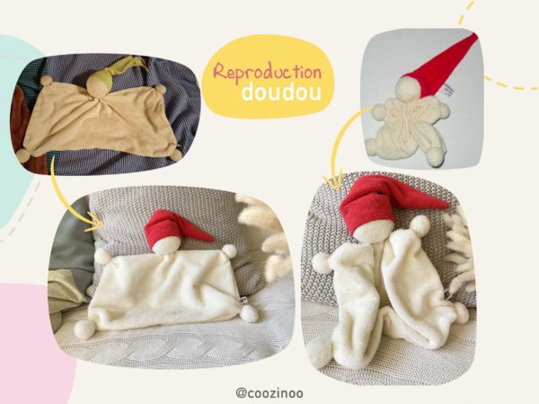 Reproduction doudou lutin bonnet rouge