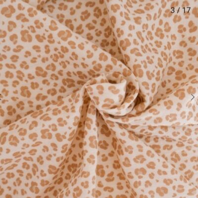 Couverture bébé imprimée léopard Milk et beige