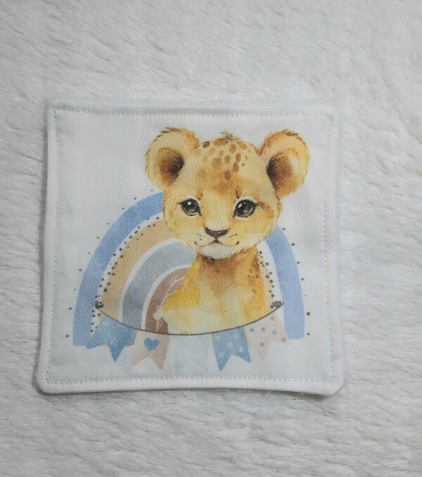 Lot de 4 Lingettes Lavables pour Bébé - Motif Animaux de la Savane – Image 3