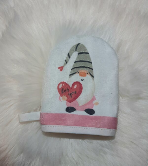 Mini-Gants de Toilette en Éponge de Bambou – Motif Saint-Valentin – Image 3