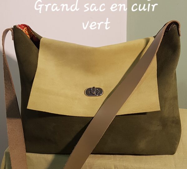 Sac à main cuir vert