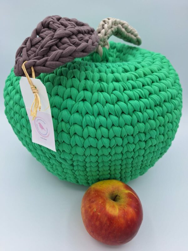 Pomme verte en trapilho, pomme XXL au crochet – Image 3