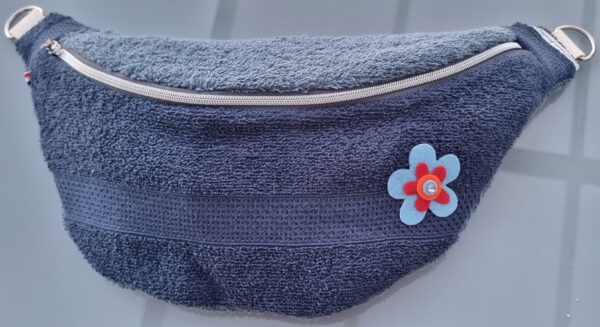 Sac banane taille XL bleu tissu éponge