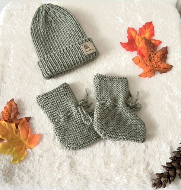 Coffret Bonnet et chaussons en laine mérinos - 3-6 mois