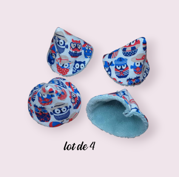 lot de 4 cônes anti pipi, pare pipi, change bébé motif hiboux