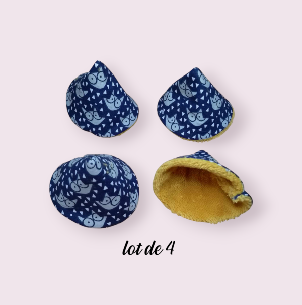 lot de 4 cônes anti pipi, pare pipi, change bébé motif chouette fond marine