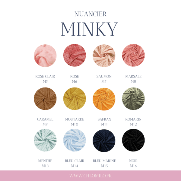 nuancier tissus minky