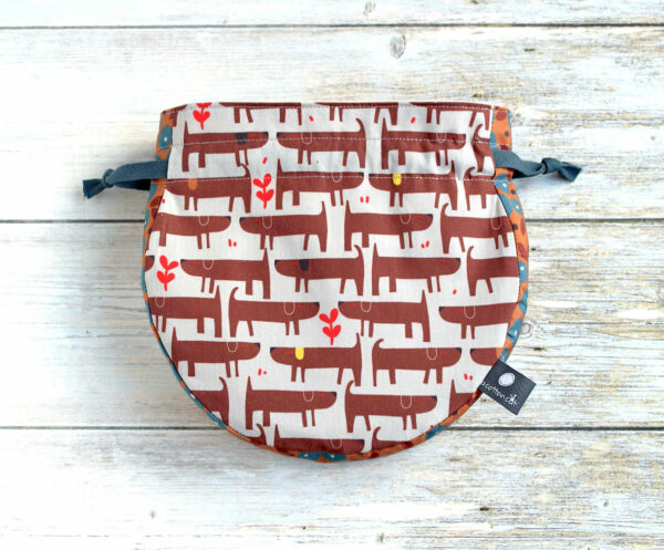 pochette ronde tissu chiens