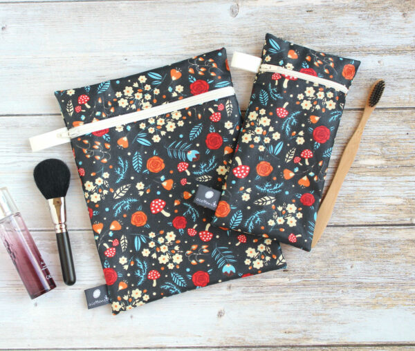 pochettes tissu enduit fleurs