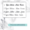 polices broderie