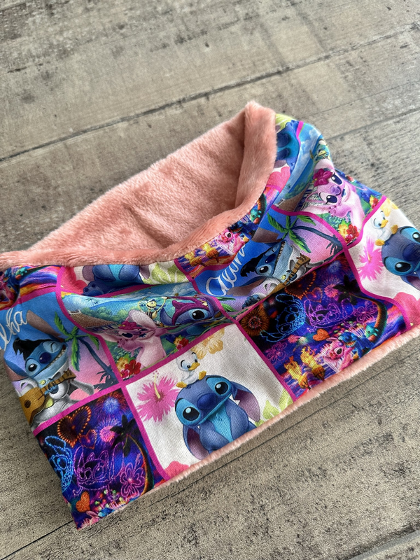 Cache cou, snood fille polaire ou coton motifs Lilo et Stitch Disney