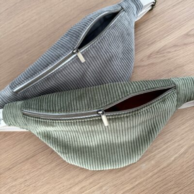 Sac banane en velours cotelé