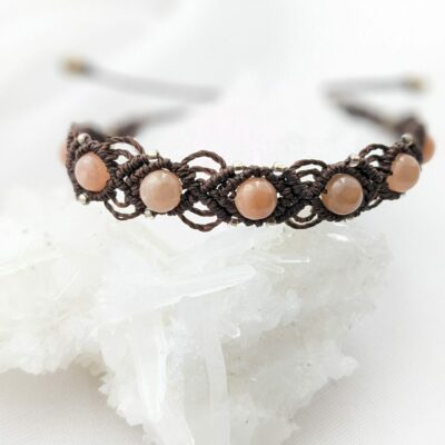 Bracelet Macramé Marron Pierre De Soleil
