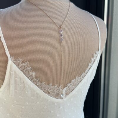 collier de dos mariéec cortège mariage, collier dos soirée strass