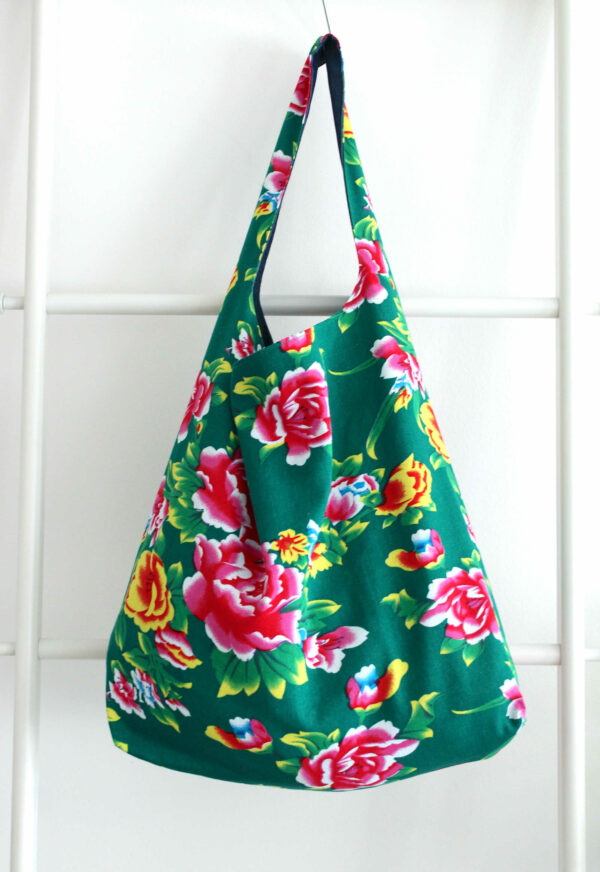 grand sac seau tissu fleurs