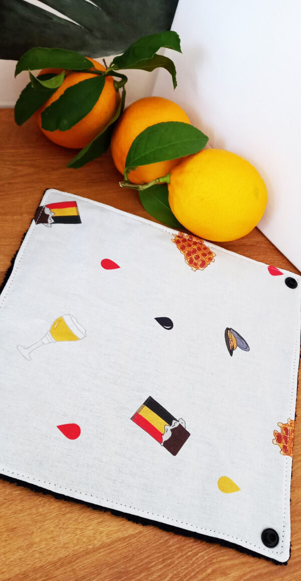 Essuie-tout lavable FOLKLORES BELGES - BELGIQUE - Serviette en tissu lavable réutilisable - Essuie-tout alternatif écologique zéro déchet