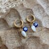 Boucle d'oreille nacre blanche