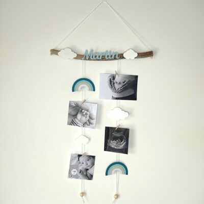 Pêle-Mêle Porte-Photos Arc-en-Ciel - Souvenirs Précieux de Bébé