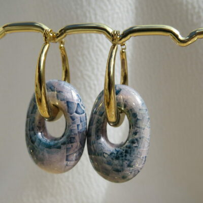 Boucles d'oreilles en céramique et acier inoxydable